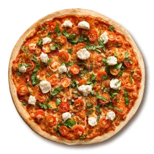 Spicy Diavola Pizza – 13-inch, Hot Salami, Chili Peppers, Tomato Sauce, Mozzarella